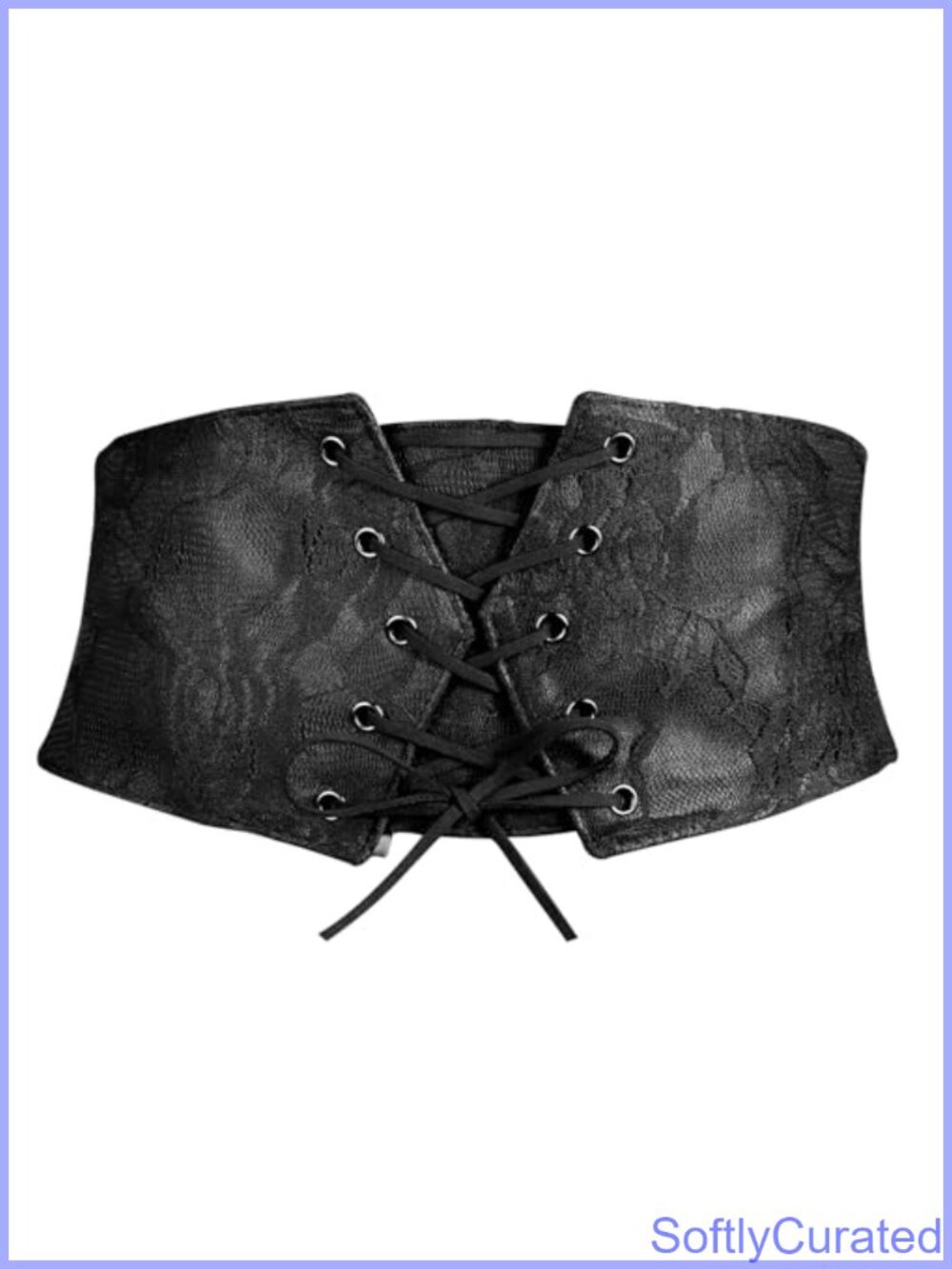 Wide Elastic Corset Belt Lace-Up Waspie Waist Cinch for Dresses Cosplay